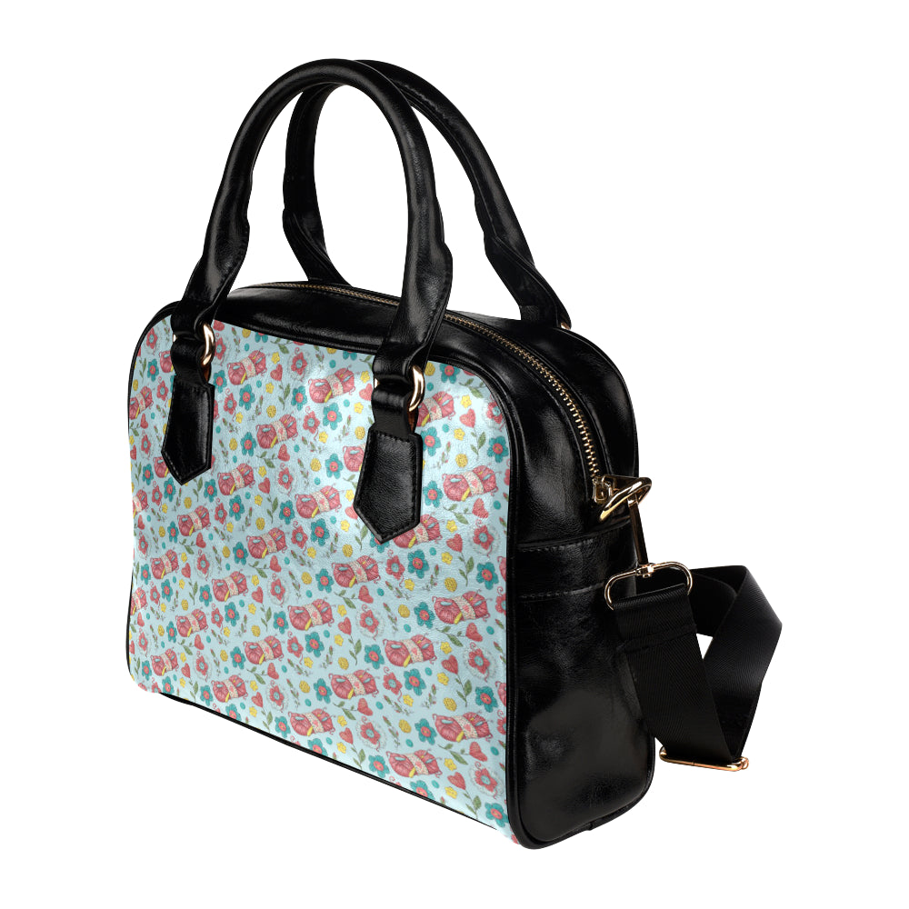 Crochet Pattern Print Design 01 Shoulder Handbag