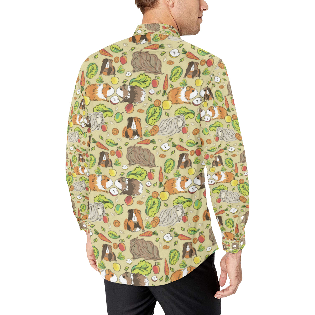 Guinea Pig Pattern Print Design 02 Men's Long Sleeve Shirt