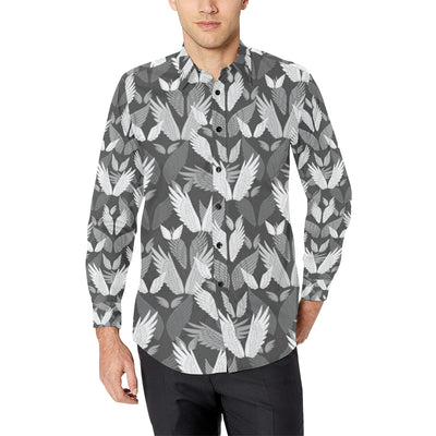 Angel Wings Pattern Design Themed Print Men's Long Sleeve Shirt