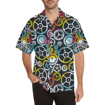 Mechanic Pattern Print Design 02 Men's Hawaiian Shirt