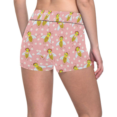 Bee Pattern Print Design BEE07 Yoga Shorts