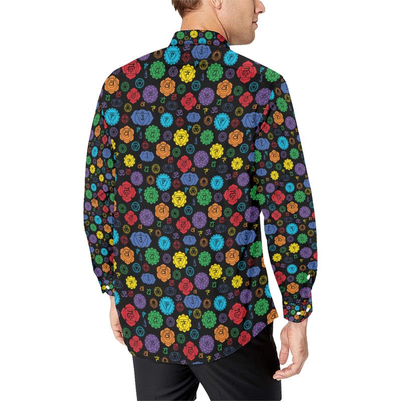 Chakra Pattern Print Design 01 Men's Long Sleeve Shirt