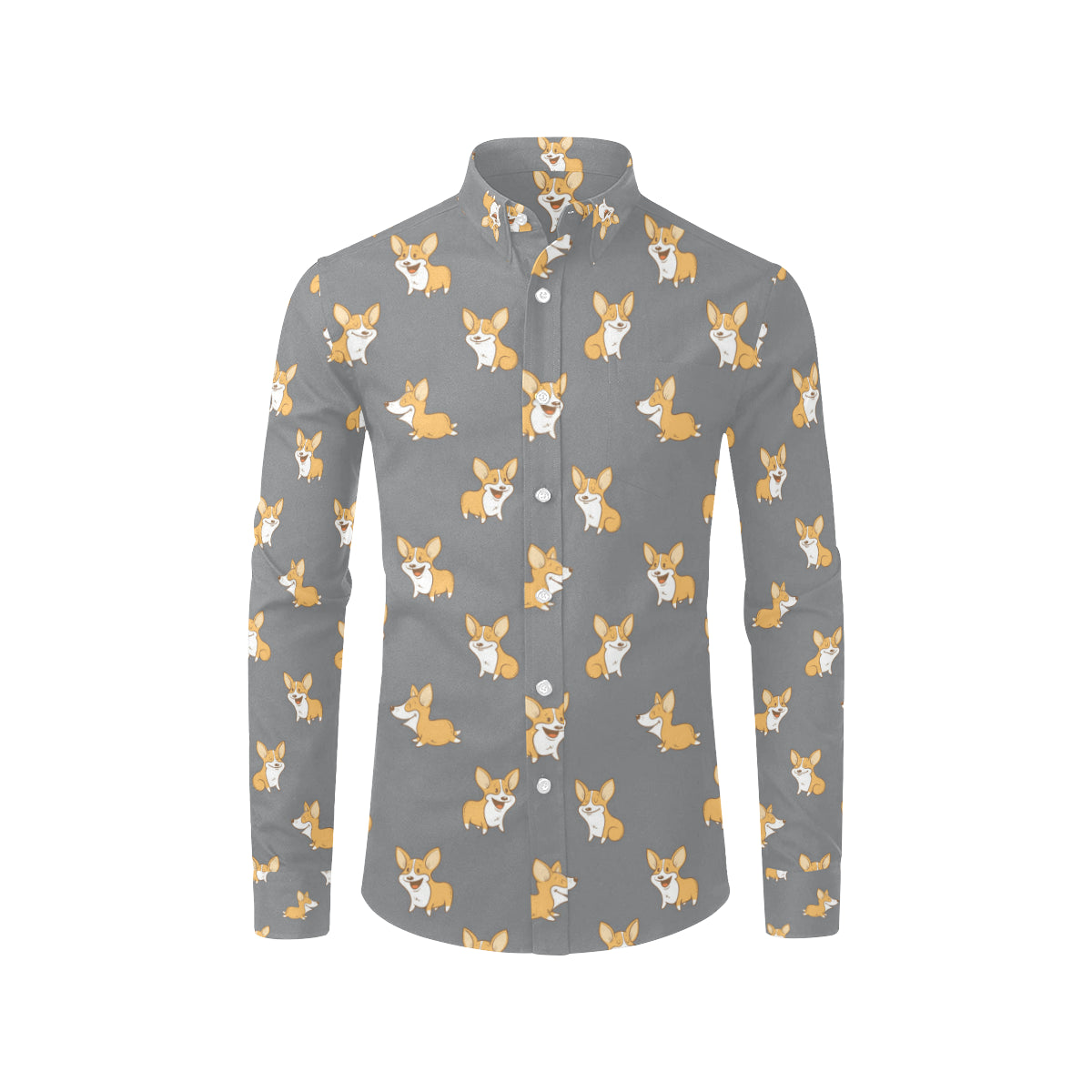 Pembroke Welsh Corgis Pattern Print Design A02 Men's Long Sleeve Shirt