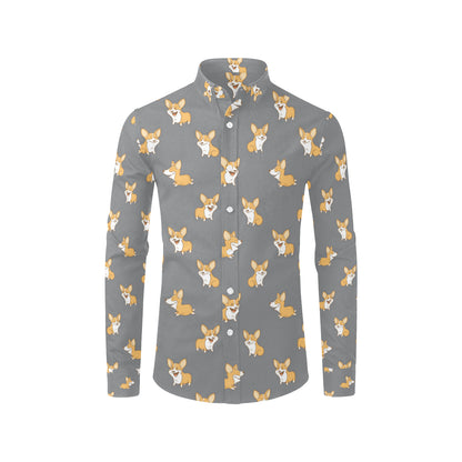 Pembroke Welsh Corgis Pattern Print Design A02 Men's Long Sleeve Shirt