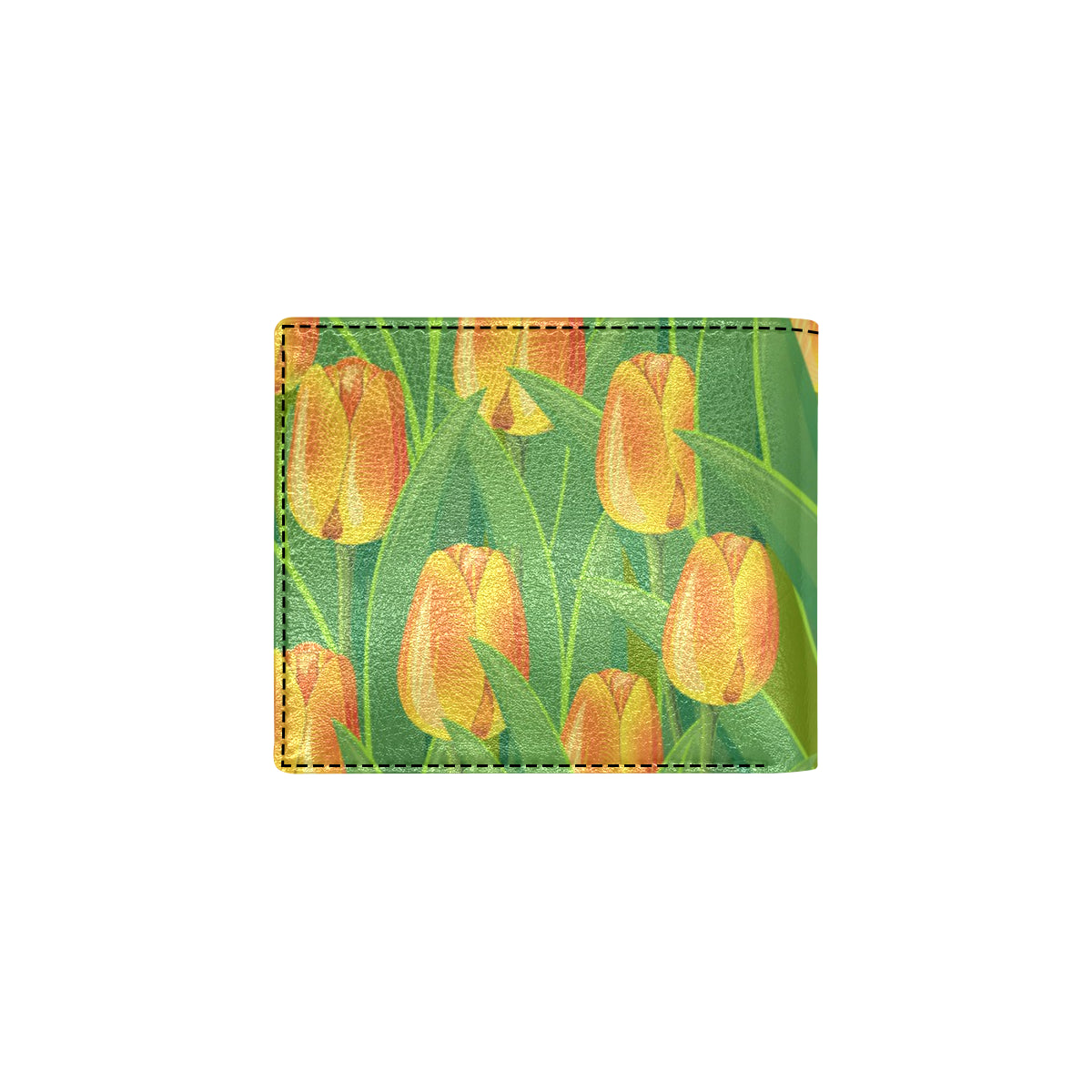 Tulip Orange Pattern Print Design TP07 Men's ID Card Wallet