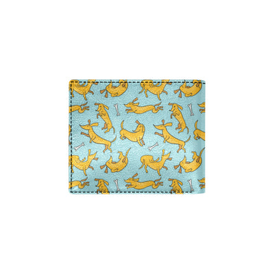 Dachshund Pattern Print Design 08 Men's ID Card Wallet