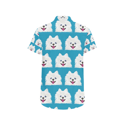 Pomeranians Pattern Print Design A05 Men's Short Sleeve Button Up Shirt