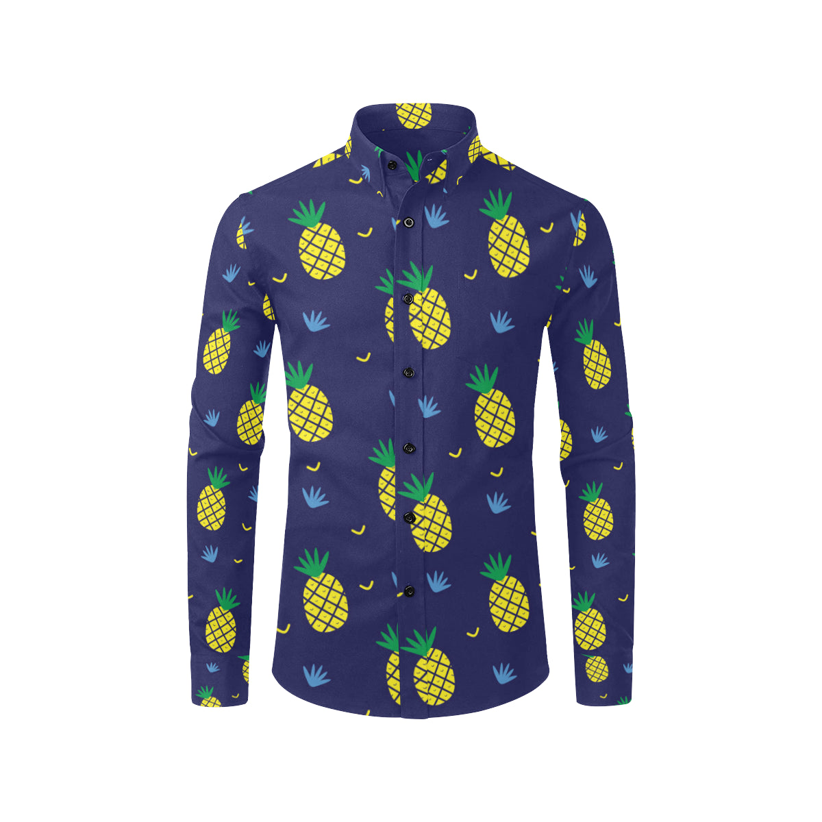 Pineapple Pattern Print Design A01 Men's Long Sleeve Shirt