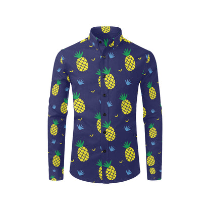 Pineapple Pattern Print Design A01 Men's Long Sleeve Shirt