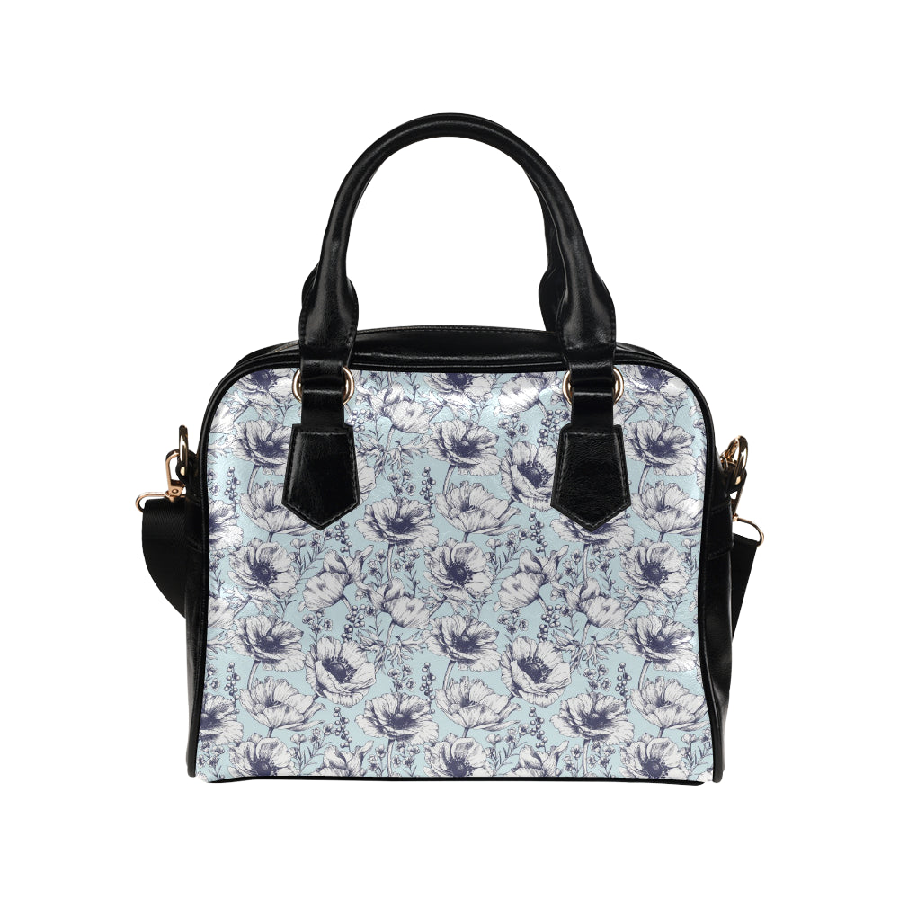 Anemone Pattern Print Design 02 Shoulder Handbag