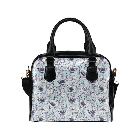 Anemone Pattern Print Design 02 Shoulder Handbag