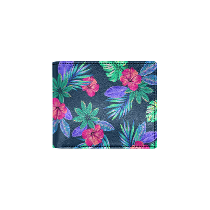 Tropical Flower Pattern Print Design TF09 Men's ID Card Wallet