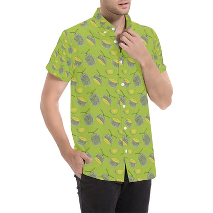 Cantaloupe Pattern Print Design 03 Men's Short Sleeve Button Up Shirt