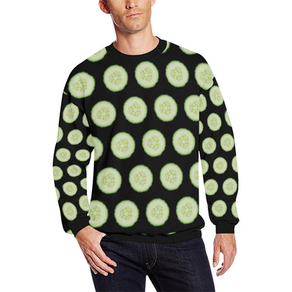 Cucumber Pattern Print Design CC02 Men Long Sleeve Sweatshirt