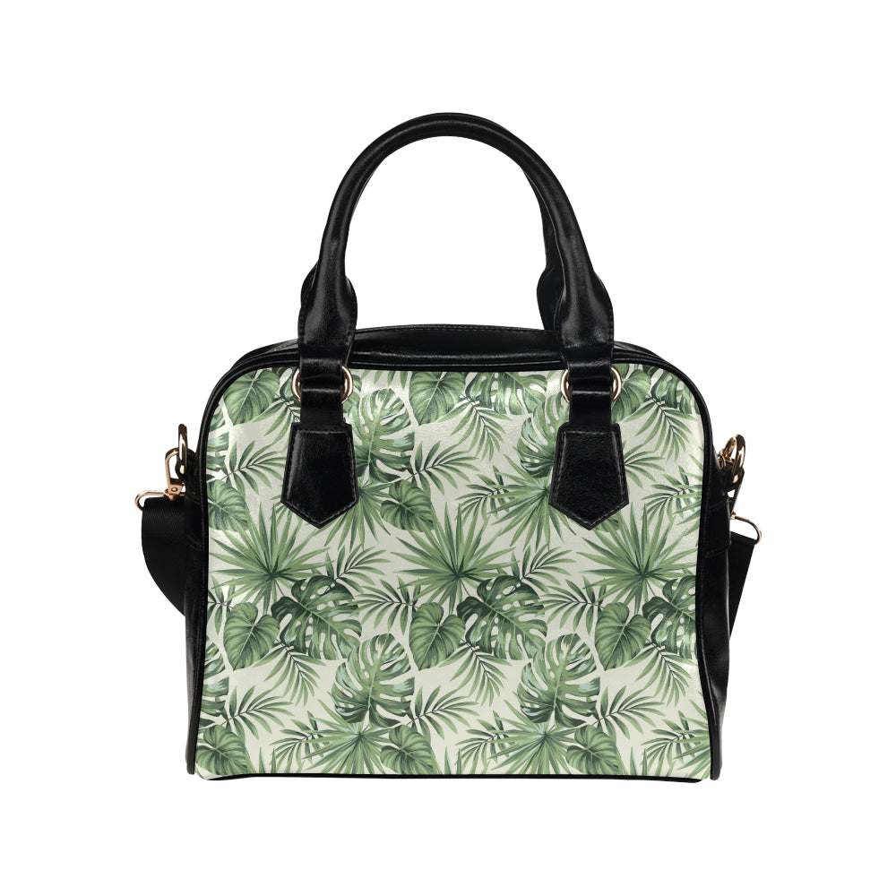 Palm Leaf Pattern Print Design A02 Shoulder Handbag