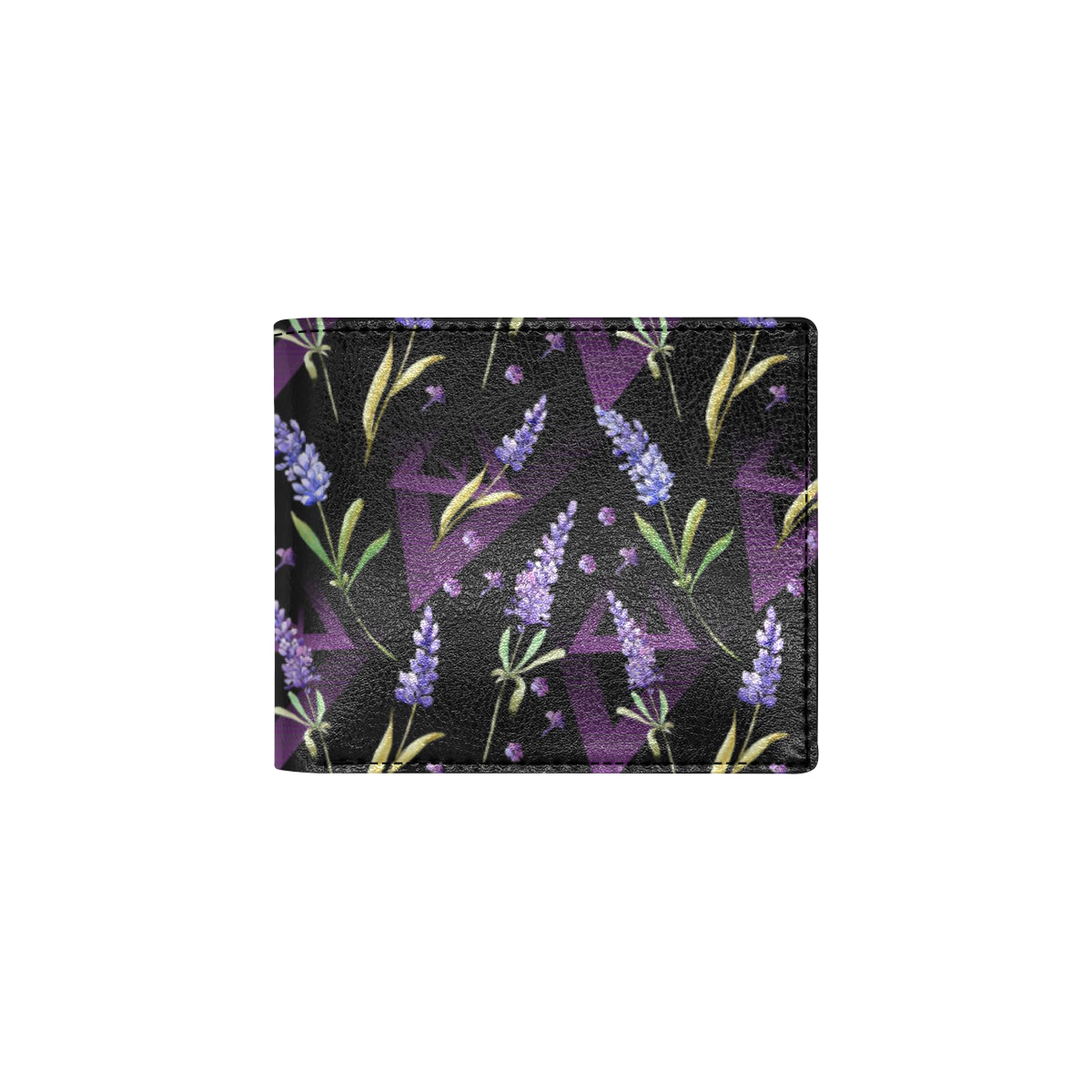 Lavender Pattern Print Design LV07 Men's ID Card Wallet