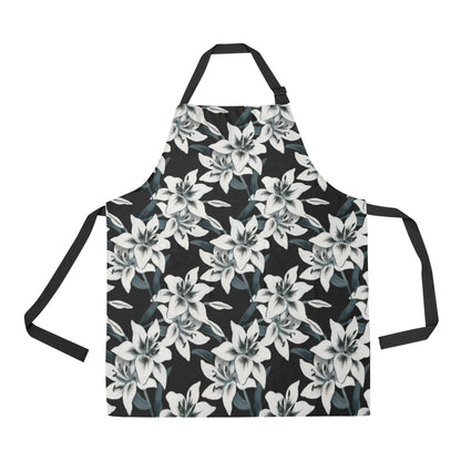 Lily Pattern Print Design 03 Apron with Pocket