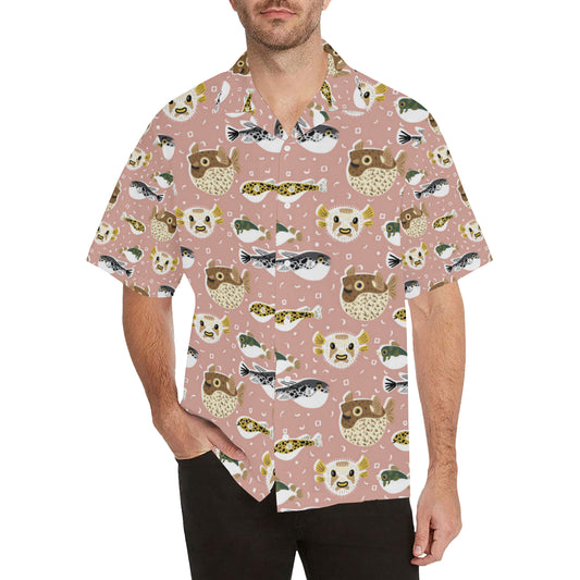 Fugu Cute Pattern Print Design 01 Men's Hawaiian Shirt