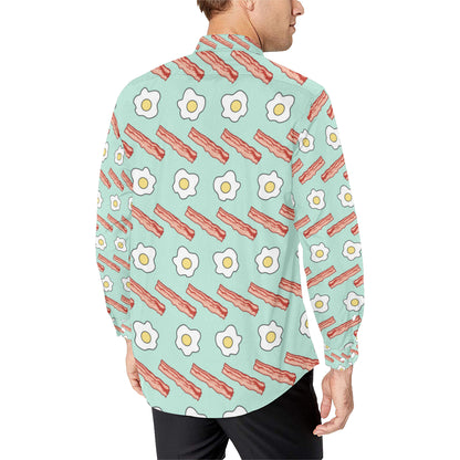 Bacon Sausage Pattern Print Design 01 Men's Long Sleeve Shirt