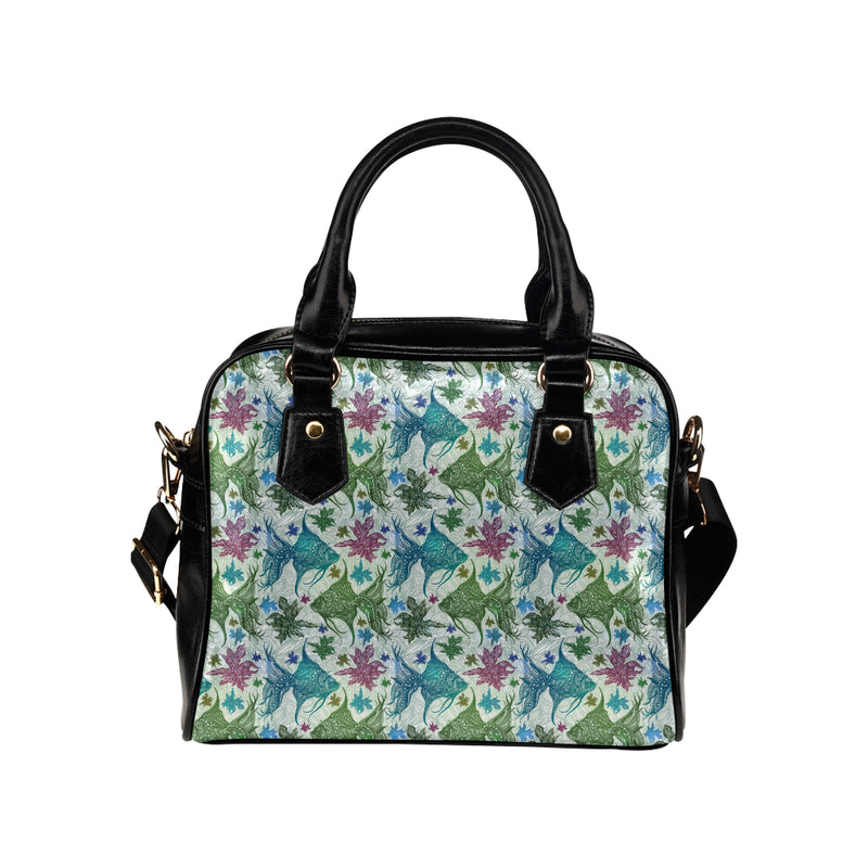 Angelfish Tribal Pattern Print Design 01 Shoulder Handbag