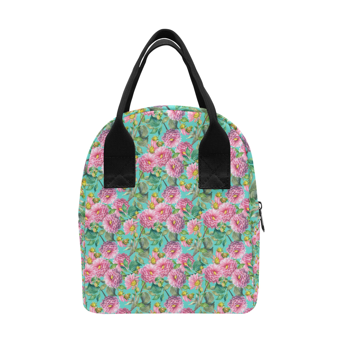 Dahlia Pattern Print Design DH07 Insulated Lunch Bag