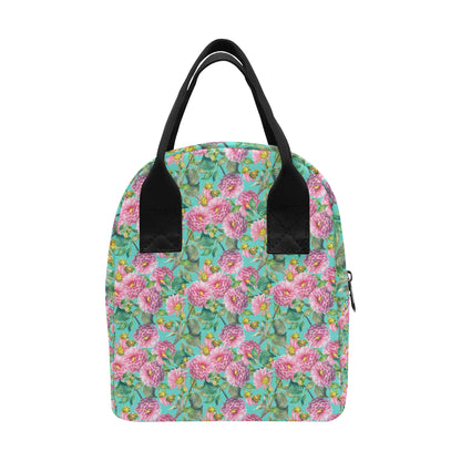 Dahlia Pattern Print Design DH07 Insulated Lunch Bag