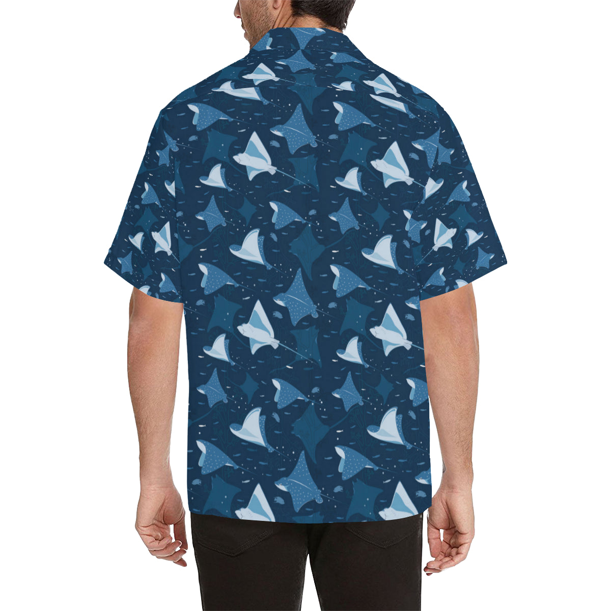 Manta Ray Pattern Print Design 02 Men's Hawaiian Shirt