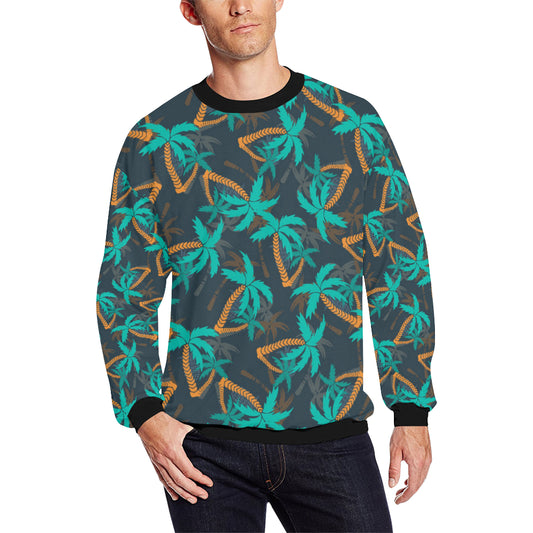 Palm Tree Pattern Print Design PT01 Men Long Sleeve Sweatshirt