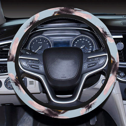 Bee Pattern Print Design BEE08 Steering Wheel Cover with Elastic Edge