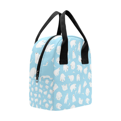 Polar Bear Pattern Print Design PB01 Insulated Lunch Bag