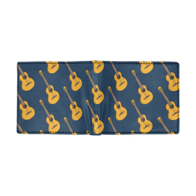 Acoustic Guitar Pattern Print Design 04 Men's ID Card Wallet