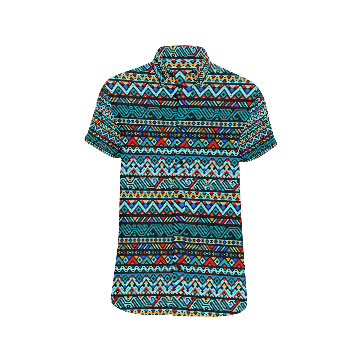 Southwestern Style Men's Short Sleeve Button Up Shirt