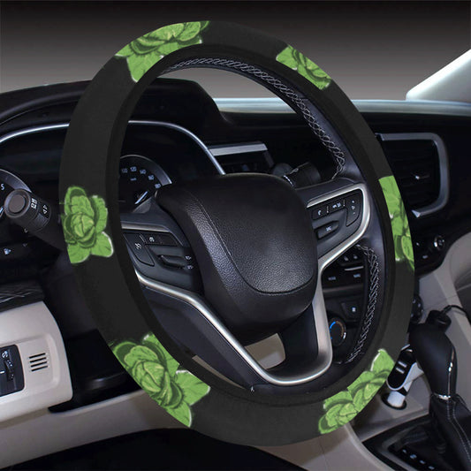 Cabbage Pattern Print Design 03 Steering Wheel Cover with Elastic Edge