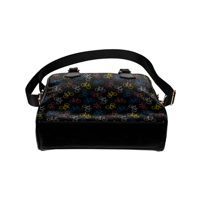 Bicycle Pattern Print Design 03 Shoulder Handbag