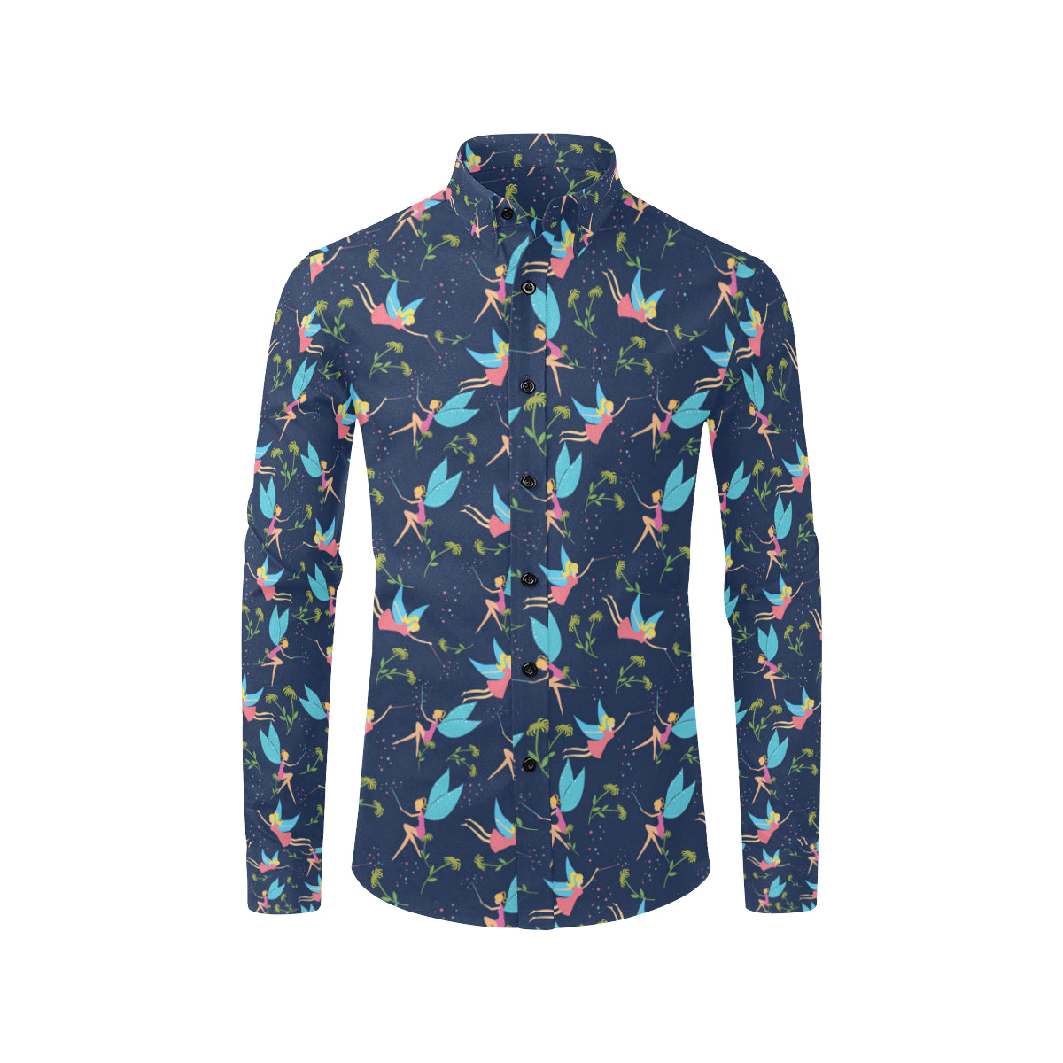 Fairy with flower Print Pattern Men's Long Sleeve Shirt