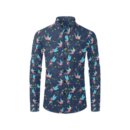 Fairy with flower Print Pattern Men's Long Sleeve Shirt