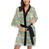 Beach Scene Pattern Print Design 02 Women's Short Kimono