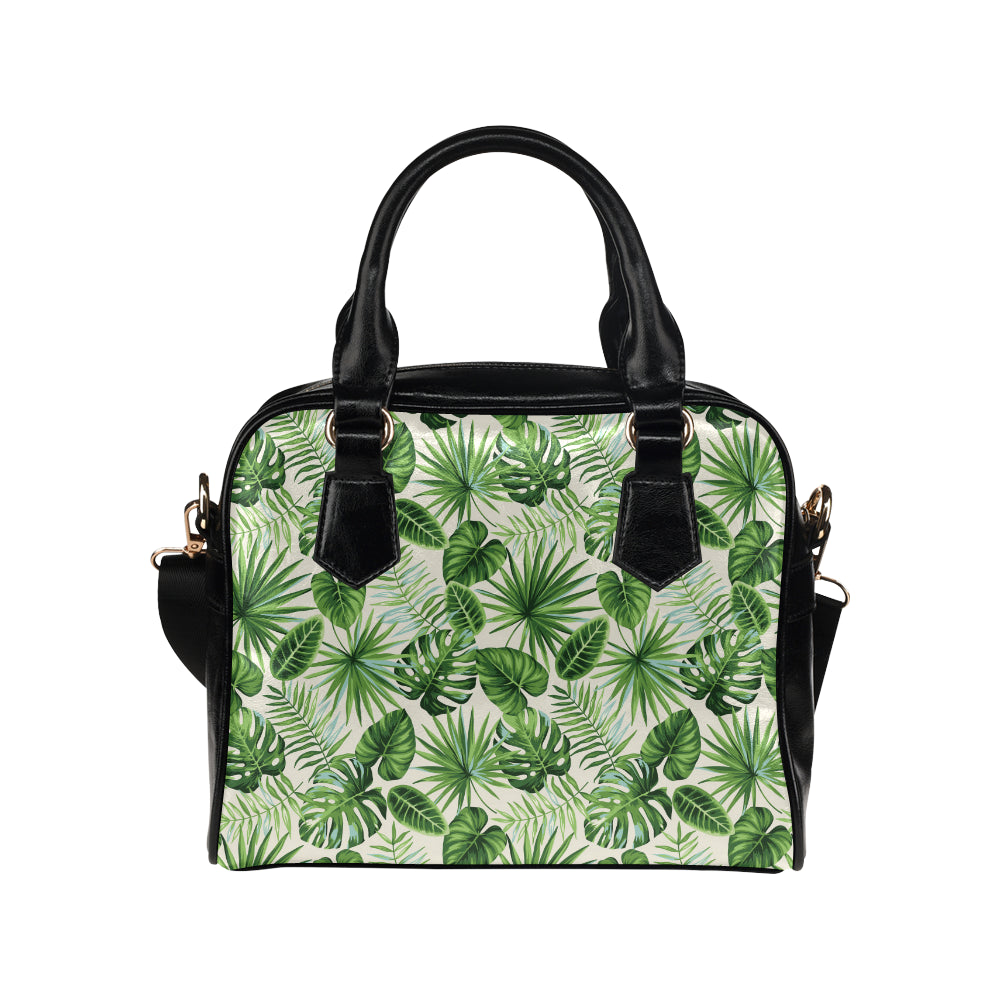 Palm Leaf Pattern Print Design A01 Shoulder Handbag