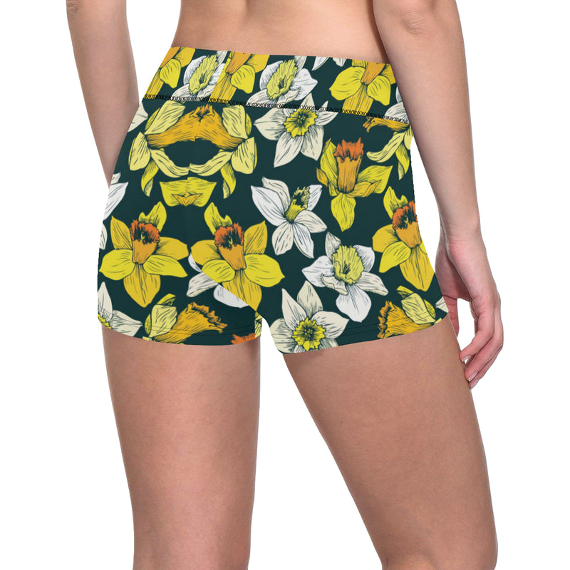 Daffodils Pattern Print Design DF02 Yoga Shorts