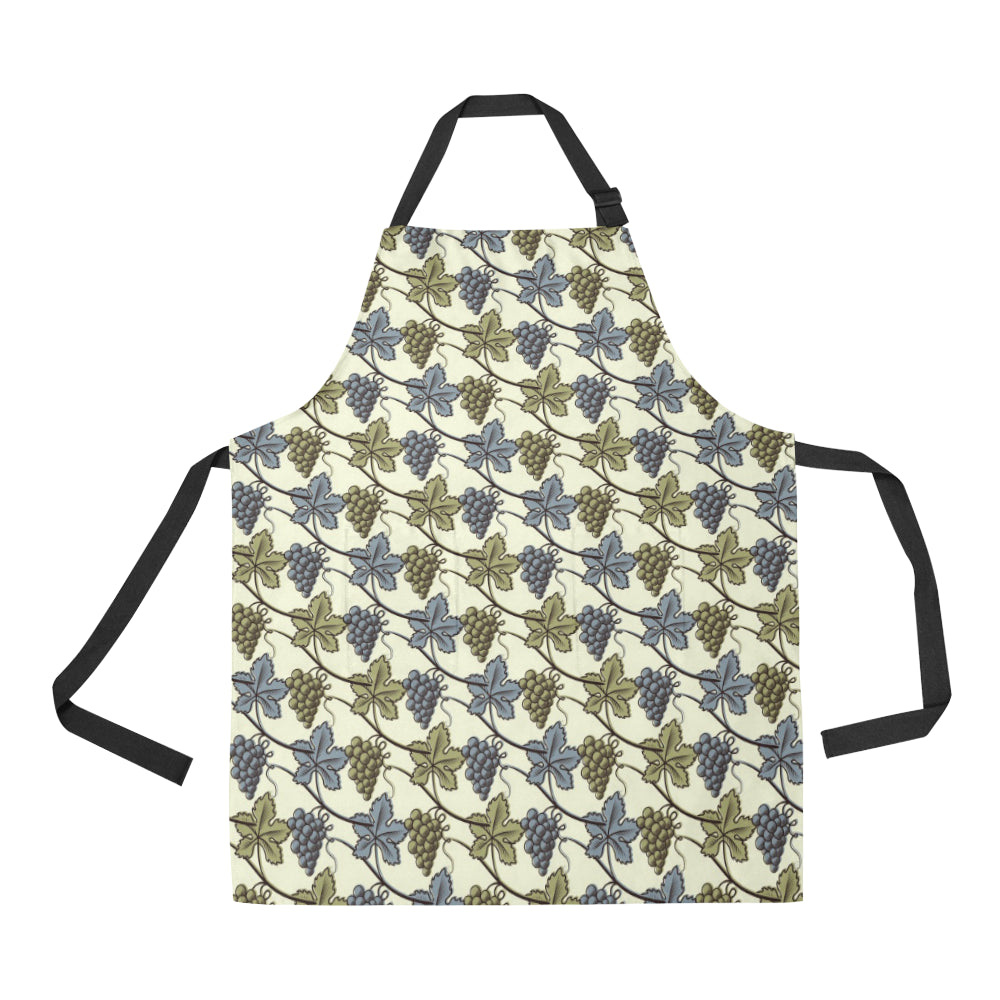 Grape Pattern Print Design GP03 Apron with Pocket