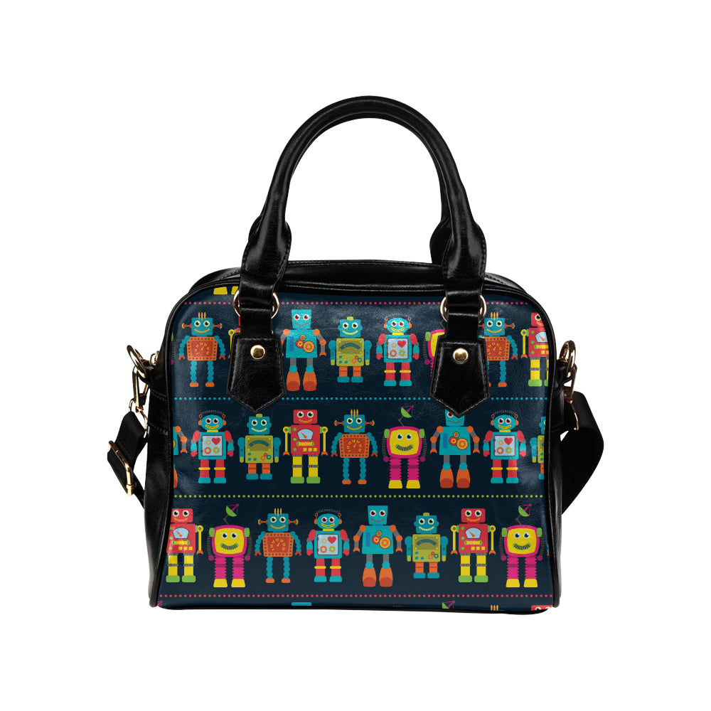 Robot Pattern Print Design A01 Shoulder Handbag
