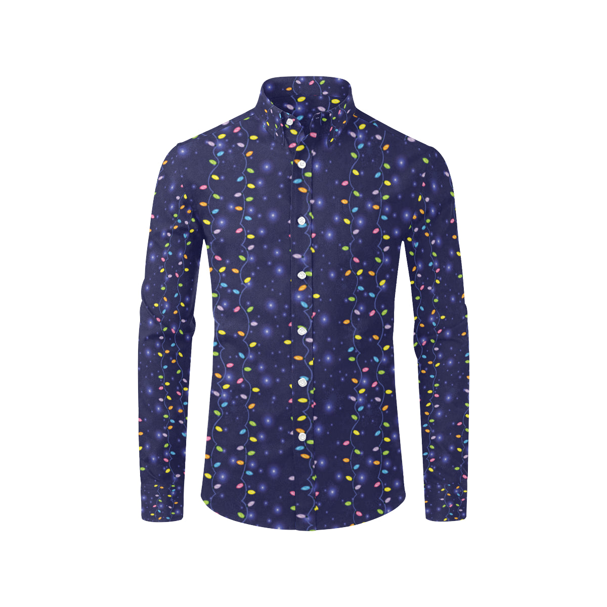 Christmas Light Pattern Print Design 03 Men's Long Sleeve Shirt
