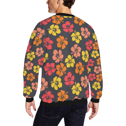 Hibiscus Pattern Print Design HB024 Men Long Sleeve Sweatshirt