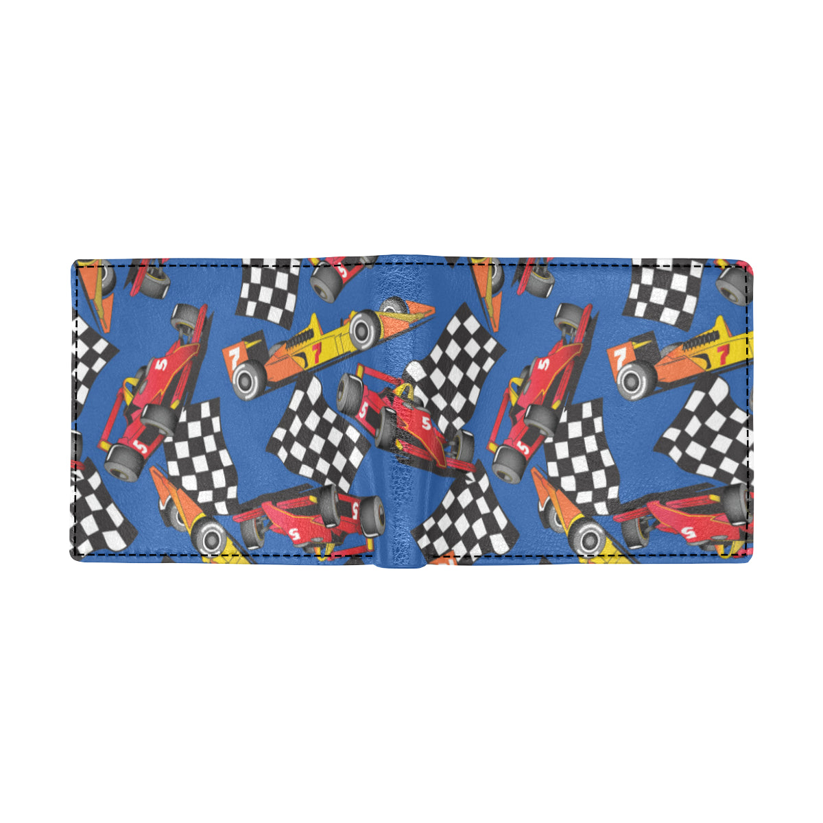 Racing Pattern Print Design A01 Men's ID Card Wallet