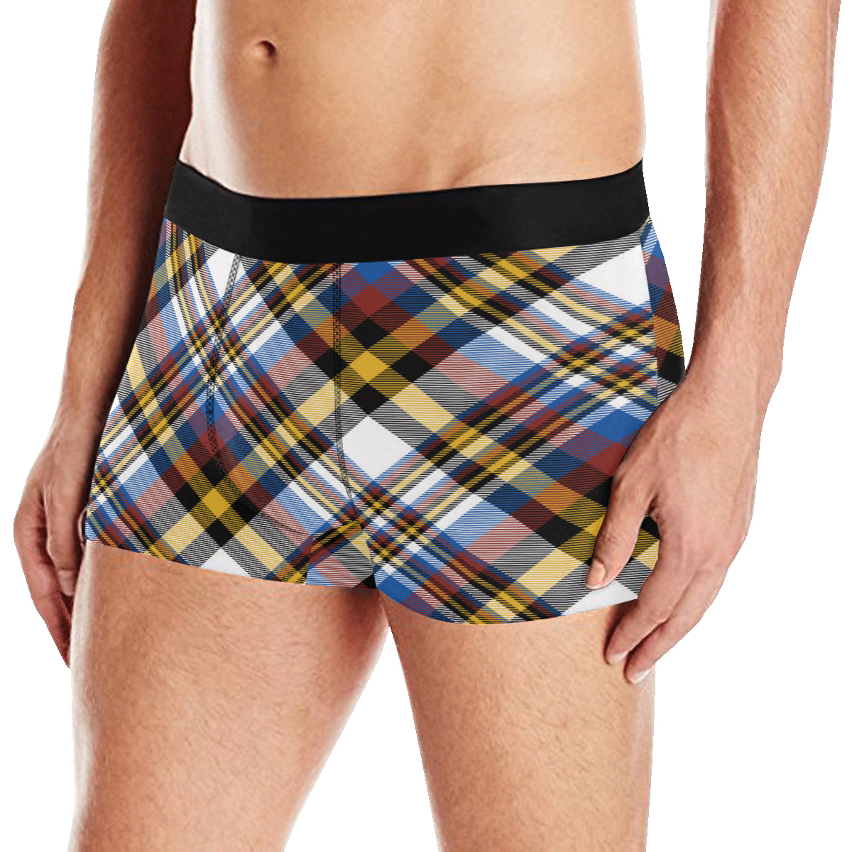 Madras Pattern Print Design 01 Men's Boxer Briefs