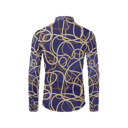 Rope Pattern Print Design A01 Men's Long Sleeve Shirt