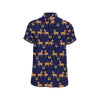 Horse Luxury Themed Pattern Print Men's Short Sleeve Button Up Shirt