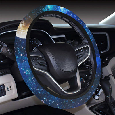 Galaxy Stardust Planet Space Print Steering Wheel Cover with Elastic Edge