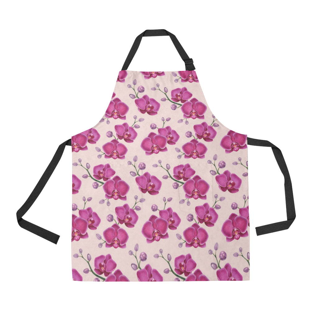 Orchid Purple Pattern Print Design OR04 Apron with Pocket
