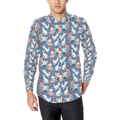 Bunny Pattern Print Design 07 Men's Long Sleeve Shirt